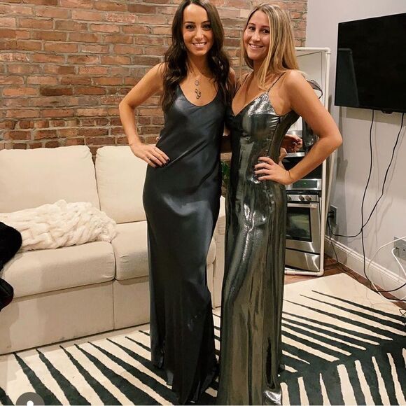 nili lotan women's  maxi cami dress gunmetal XS SOLD OUT - Picture 2 of 8